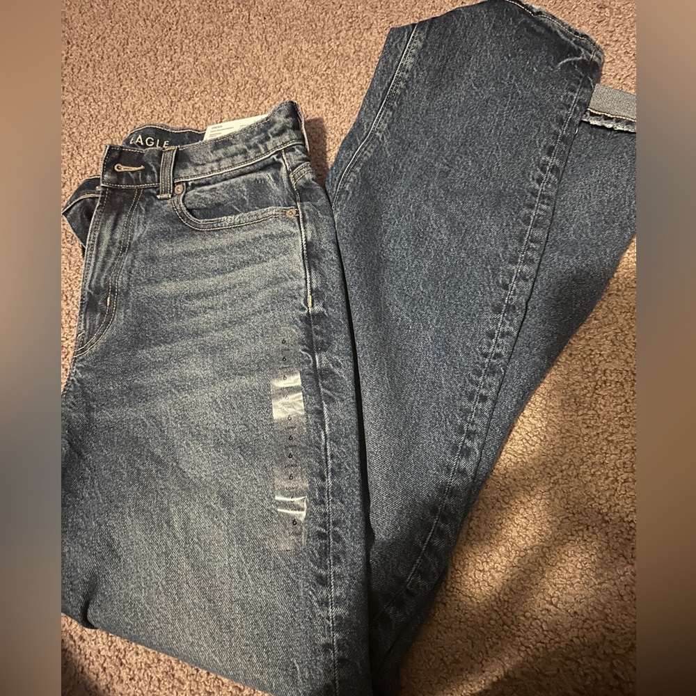 American Eagle AE super high rise straight -6 long